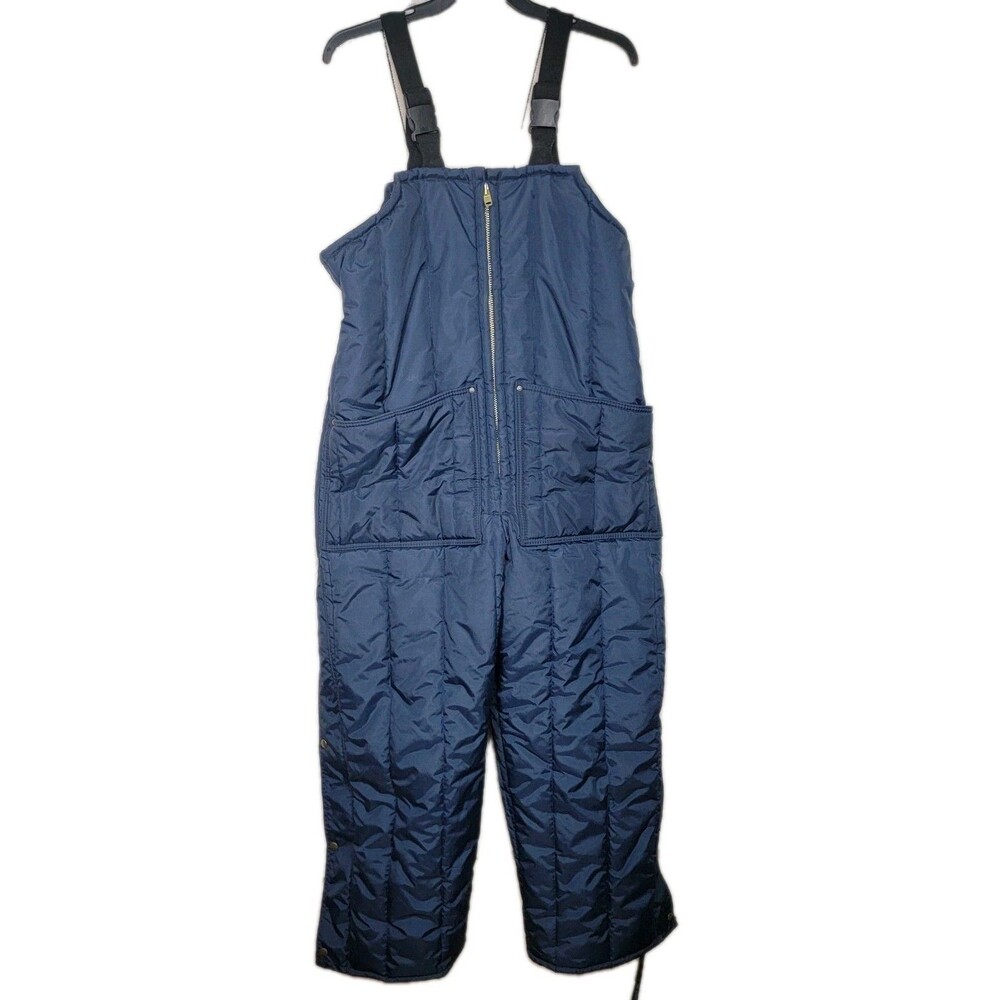 Samco Freezerwear Overalls High Freezer Bibs Mens Size XL Navy Adjustable Strap